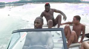 Relaxed black males are sucking and fucking on the boat