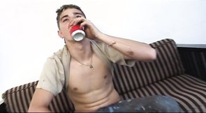 Queer is playing with a boner in the close-up shot