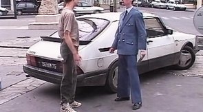 Arrested man is sucking a cock of a policeman