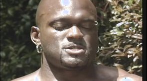 Muscular black buddies are practicing face sitting