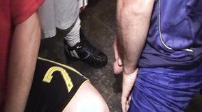 Horny lads are getting sucked by a submissive bear