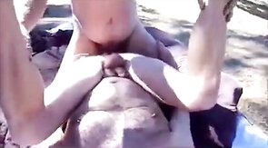 Outdoor Bareback with Daddy and His Boy
