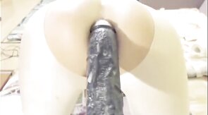 Hungry Ass Gay Man Fists Himself with a Huge Dildo on Webcam