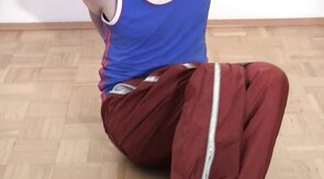 Bound Cute Twink Boy in BDSM Tape Bondage