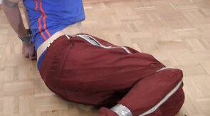 Bound Cute Twink Boy in BDSM Tape Bondage