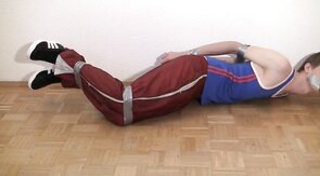 Bound Cute Twink Boy in BDSM Tape Bondage