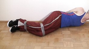 Bound Cute Twink Boy in BDSM Tape Bondage