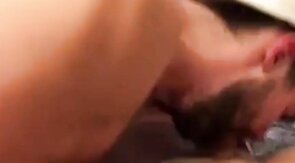 Bearded Stud Loves Cum from Amateur Hunks