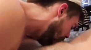 Bearded Stud Loves Cum from Amateur Hunks