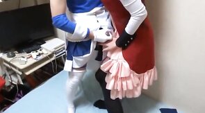 2 Asian Crossdressers Give a Handjob