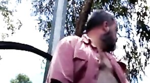 Daddy Bear Strokes in the Park