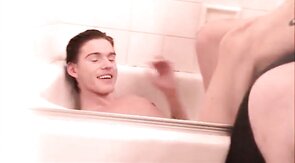 Fat Daddy Gives Boy a Massage and Foot Fetish Treatment