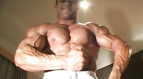 Muscle Daddy Charles Strips and Strokes His Big Cock