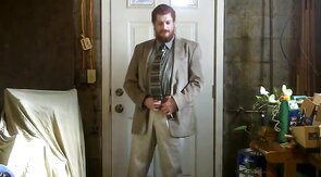 Big-Cock Israeli Daddy Strokes in Suit