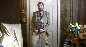 Big-Cock Israeli Daddy Strokes in Suit