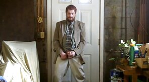 Big-Cock Israeli Daddy Strokes in Suit