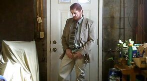 Big-Cock Israeli Daddy Strokes in Suit