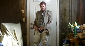 Big-Cock Israeli Daddy Strokes in Suit