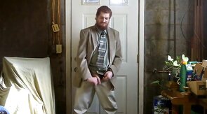 Big-Cock Israeli Daddy Strokes in Suit