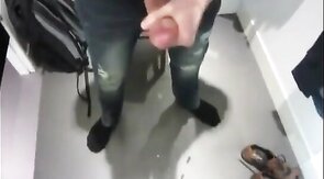 Big Cock Handjob in Dressing Room - Jerking Solo