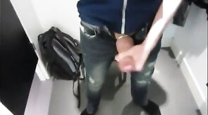 Big Cock Handjob in Dressing Room - Jerking Solo