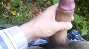Outdoor Masturbation: Stroking My Massive Uncut Cock