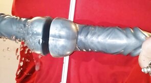 Chastity Prostate Milking with Huge Dildo for Intense Orgasm