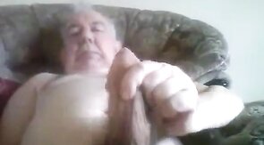 Grandpa Strokes His Big Cock on Cam
