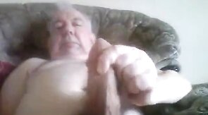 Grandpa Strokes His Big Cock on Cam