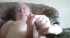 Grandpa Strokes His Big Cock on Cam