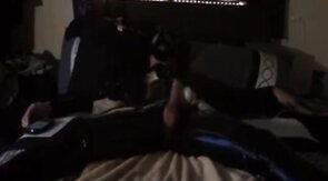 Twink's Kinky Latex Self-Bondage Session with a Sex Toy