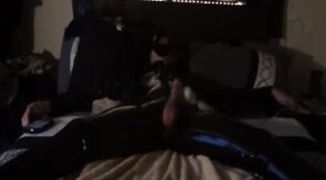 Twink's Kinky Latex Self-Bondage Session with a Sex Toy
