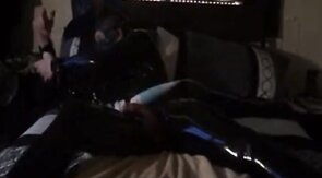 Twink's Kinky Latex Self-Bondage Session with a Sex Toy