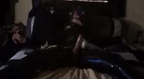 Twink's Kinky Latex Self-Bondage Session with a Sex Toy