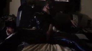 Twink's Kinky Latex Self-Bondage Session with a Sex Toy