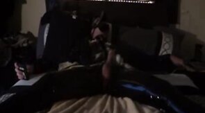 Twink's Kinky Latex Self-Bondage Session with a Sex Toy