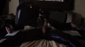 Twink's Kinky Latex Self-Bondage Session with a Sex Toy