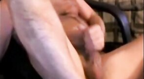 Mature Daddy Shoots Solo Load on Chest - Amateur Masturbation