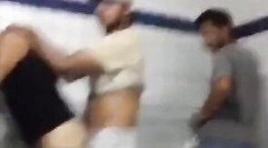 Public Restroom Hookup Caught on Webcam