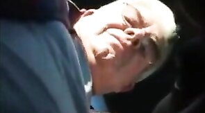 Blowjob in the Car with a Young Stud and an Older Gentleman