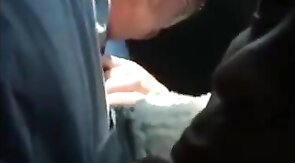 Blowjob in the Car with a Young Stud and an Older Gentleman