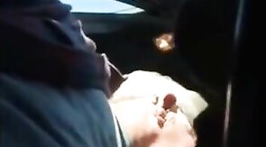 Blowjob in the Car with a Young Stud and an Older Gentleman