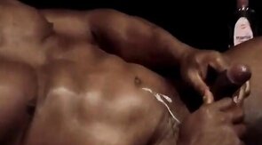 Black Muscle Daddy Solo - Amateur Hunk Cums Hard