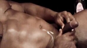 Black Muscle Daddy Solo - Amateur Hunk Cums Hard