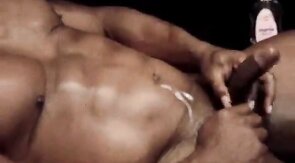 Black Muscle Daddy Solo - Amateur Hunk Cums Hard