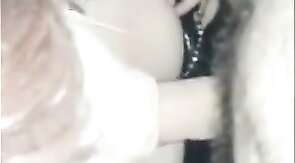 Crossdresser Sucks a Fat White Cock