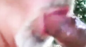Je suce une grosse bite - partouze gay en plein air avec un ours amateur