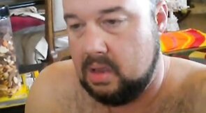 Fat Amateur Bear Sucks Daddy's Cock