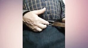 Italian Daddy Strips and Strokes His Big Cock
