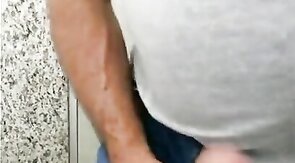 60-Year-Old Rustic Daddy Gives Me a Blowjob in a Public Bathroom